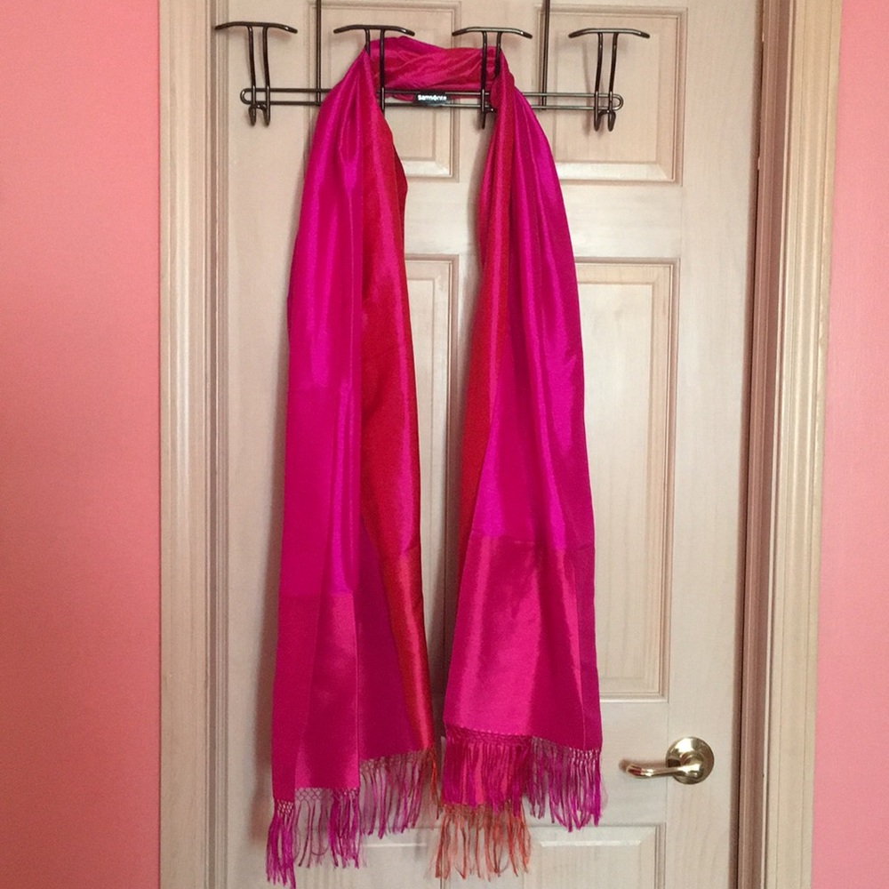 Brand new 100% silk pink scarf